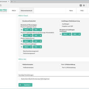 Screenshot QM PRO Musterdokumente